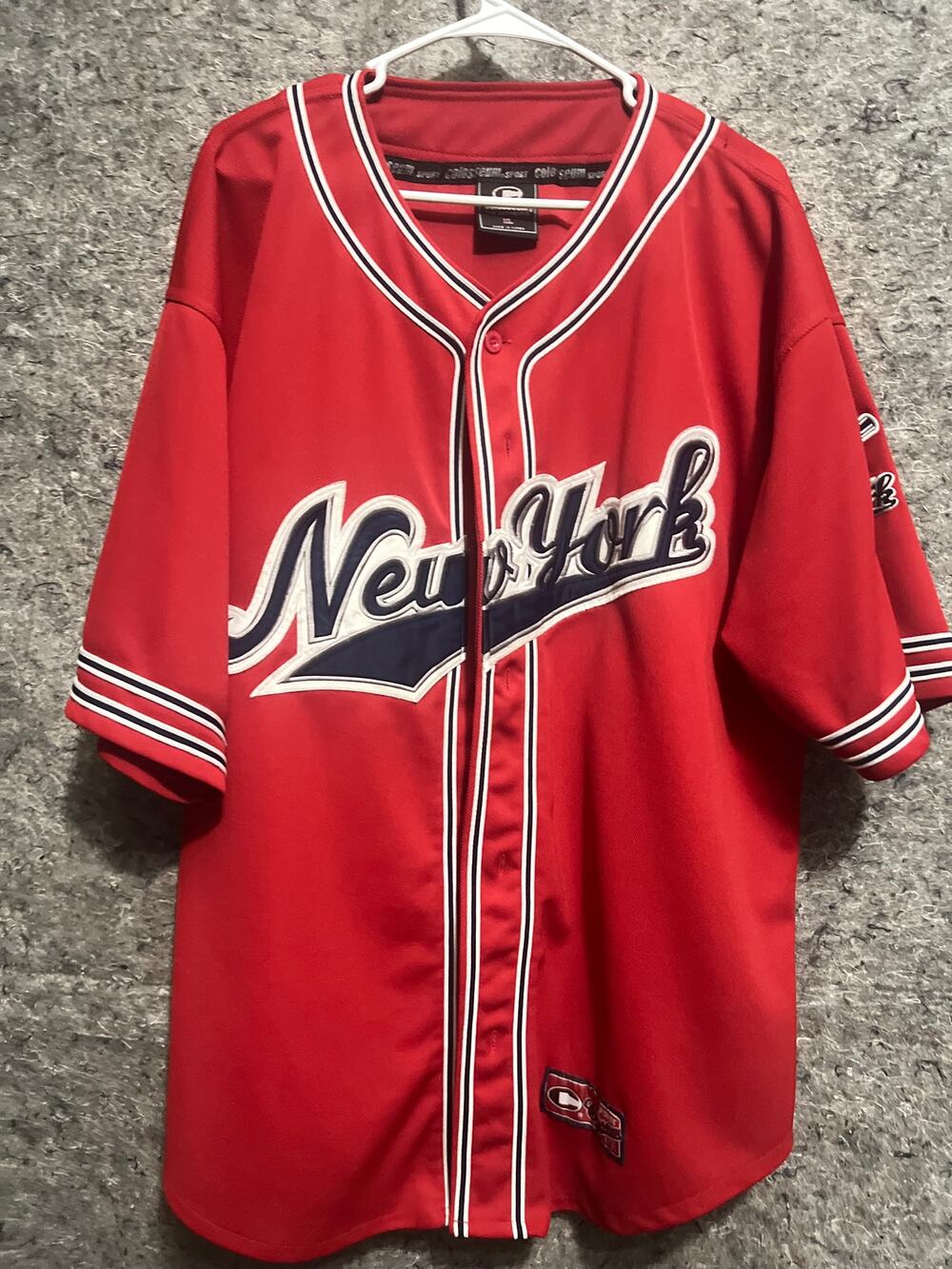 Vintage New York Xl Baseball Red Jersey By Colosseum Sports Rare